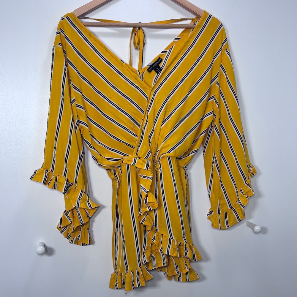 Yellow Striped Women's Blouse